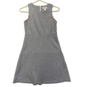 LOFT Outlet Petite‎ Black White Chevron Print Sleeveless Fit Flare Dress Size 2P